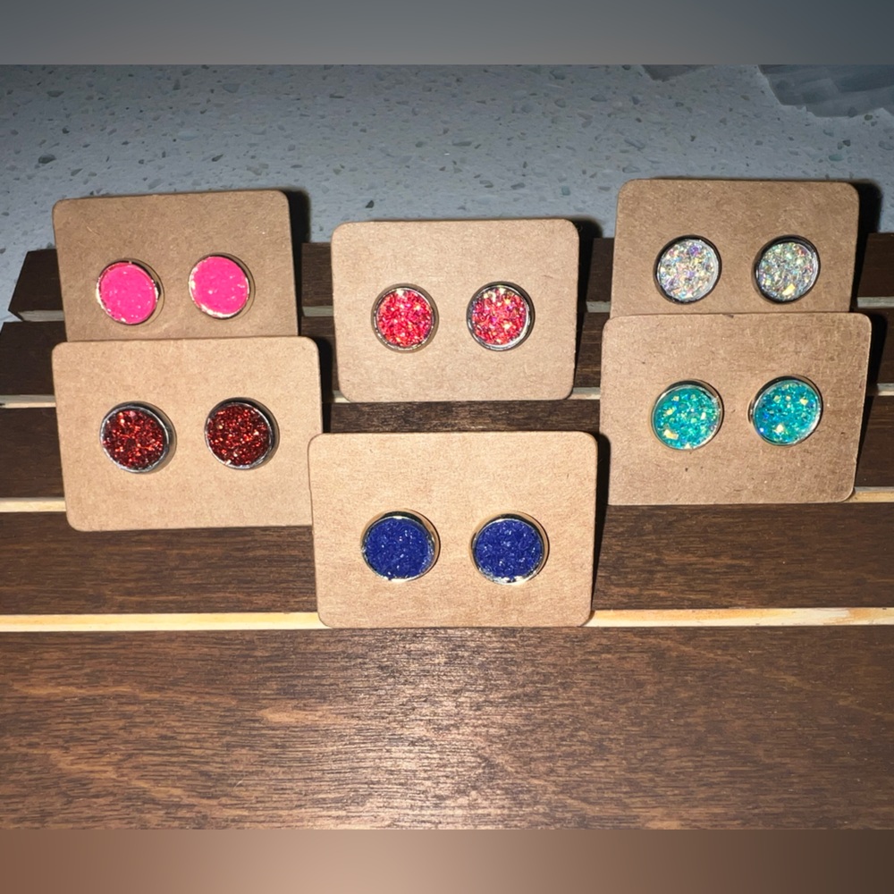 Small Rainbow Earring stud Bundle (6)